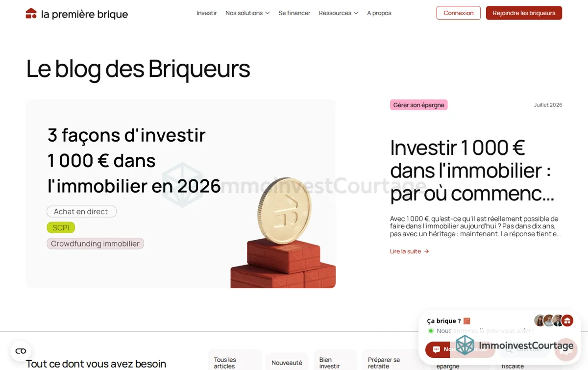 Capture : La Première Brique - Blog